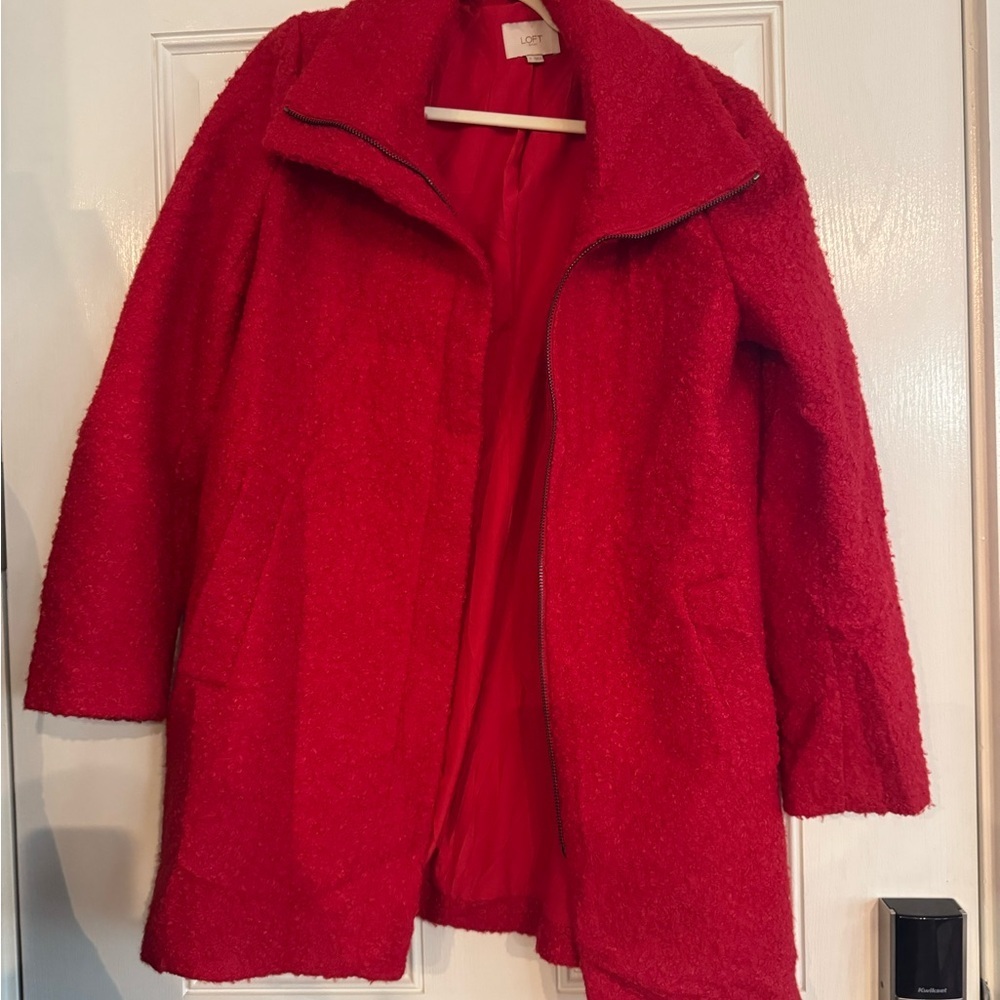 Loft Vibrant Red Teddy Jacket